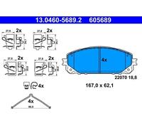 Brake pads 13.0460-5689.2 ATE for JEEP CHEROKEE CHEROKEE VAN