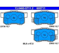 Brake pads 13.0460-5711.2 ATE for HONDA LEGEND Mk II LEGEND Mk II Coupe SHUTTLE