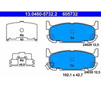 ATE 13.0460-5732.2 Brake pad set