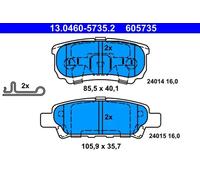 ATE Brake pad set 13.0460-5735.2 with acoustic wear warning MITSUBISHI: OUTLANDER 3, Lancer 8 Limousine, Lancer 7 Limousine, JEEP: Compass, Patriot
