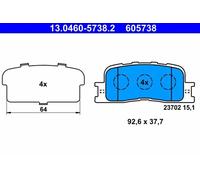 BRAKE PAD SET DISC BRAKE FOR TOYOTA CAMRY/V WINDOM LEXUS ES/Sedan 2.4L 4cyl 3.0L