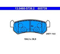 Brake Pad Set, disc brake ATE 13.0460-5739.2 for NUBIRA (J100) 1.6 1997-1999