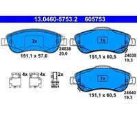 Brake pads 13.0460-5753.2 ATE for HONDA CR-V III CR-V IV CR-V Mk II