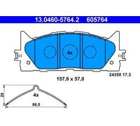 Brake pads 13.0460-5764.2 ATE for TOYOTA LEXUS