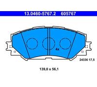 Brake pads 13.0460-5767.2 ATE for TOYOTA SUBARU