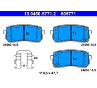 ATE Brake Pads 13.0460-5771.2 with Acoustic Wear Warning & Accessories KIA Carnival/Grand Carnival 3