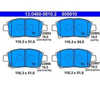 Brake pads 13.0460-5810.2 ATE for TOYOTA YARIS/VITZ YARIS VERSO / FUN CARGO IQ