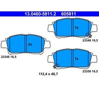 Brake Pad Set, disc brake ATE 13.0460-5811.2 for YARIS (_P1_) 1.3 1999-2005