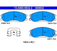 Brake pads 13.0460-5832.2 ATE for SSANGYONG HYUNDAI DAEWOO