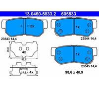 Brake pads 13.0460-5833.2 ATE for KIA HYUNDAI
