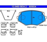 BRAKE PAD SET DISC BRAKE 13.0460-5834.2 FOR MAZDA MX-5/ROADSTER/MIATA/II/Mk 1.8L