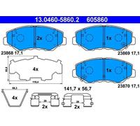 Brake pads 13.0460-5860.2 ATE for HONDA CR-V Mk II ELEMENT CIVIC X Hatchback