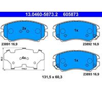 BRAKE PAD SET DISC BRAKE 13.0460-5873.2 FOR HYUNDAI TUCSON/SUV/Van ELANTRA/IV