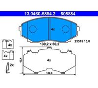 ATE 13.0460-5884.2 Brake pad set