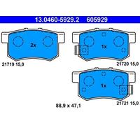 ATE Brake pad set FIAT,HONDA,SUZUKI 13.0460-5929.2 71750931,43022S2A000,43022S2AE50 43022S5AE50,43022S5AJ00,43022S6D000,43022S6DE50,43022SL5000