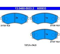 ATE Brake Pad Set 13.0460-5933.2 - Front Disc Brake for Nissan Hyundai Daewoo Kia