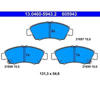 ATE Brake pad set with acoustic wear warning 13.0460-5943.2 Brake pads,Brake pad set, disc brake HONDA,Jazz II Schrägheck (GD_, GE3, GE2)