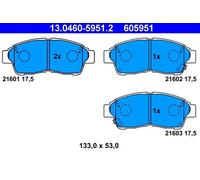Brake Pad Set, disc brake ATE 13.0460-5951.2 for CAMRY (_V2_) 2.2 1996-2001
