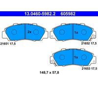 ATE Front Brake Pad Set 13.0460-5982.2 - Fits Honda Legend II Sedan 3.2i 24V
