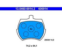 Brake pads 13.0460-6914.2 ATE for AUSTIN ROVER INNOCENTI