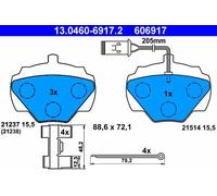 Brake pads 13.0460-6917.2 ATE for LAND ROVER RANGE ROVER DISCOVERY I