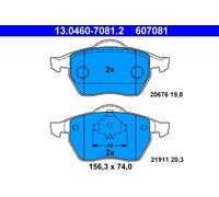 Brake pads 13.0460-7081.2 ATE for VW AUDI SKODA SEAT