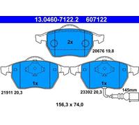 Brake pads 13.0460-7122.2 ATE for AUDI SKODA VW SEAT