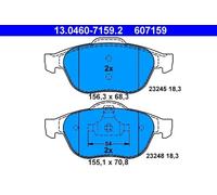 ATE Brake pad set 13.0460-7159.2 not prepared for wear warning indicator, excl. wear warning contact RENAULT: ESPACE 4, LAGUNA 2, Vel Satis Hatchback