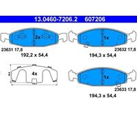 ATE 13.0460-7206.2 Brake pad set