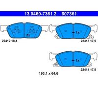 ATE Brake Pad Set 13.0460-7361.2 - Disc Brake - Fits Ford Focus IV & Kuga III