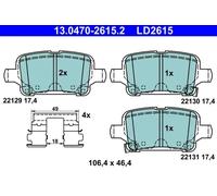 Brake pads 13.0470-2615.2 ATE for OPEL ASTRA K ASTRA K Sports Tourer