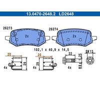 ATE 13.0470-2648.2 Brake pad set