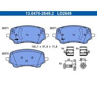 Brake pads 13.0470-2649.2 ATE for FORD PUMA