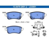 ATE 13.0470-2651.2 Brake pad set