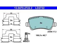 Brake pads 13.0470-2722.2 ATE for LAND ROVER FORD VOLVO