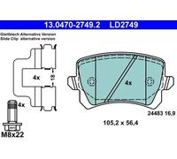 Brake pads 13.0470-2749.2 ATE for VW SEAT SKODA AUDI