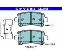 Brake pads 13.0470-2755.2 ATE for SAAB OPEL CHEVROLET