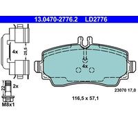 ATE Disc Brake Pads Set T5101 - New for Mercedes Benz A-Class W168 M 166 960