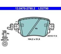 Brake pads 13.0470-2790.2 ATE for VW AUDI SEAT SKODA