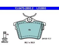 Brake pads 13.0470-2893.2 ATE for CITROËN PEUGEOT