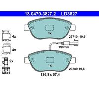 Brake pads 13.0470-3827.2 ATE for FIAT ABARTH OPEL LANCIA