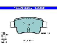 Disc Ceramic Brake Pad Set Rear Axle ATE Fits FIAT ABARTH Grande Punto 50902169