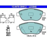 Brake pads 13.0470-3840.2 ATE for OPEL FIAT