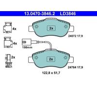 ATE Brake Pad Set 13.0470-3846.2 - Disc Brake - for FIAT 500, Panda & Ford KA