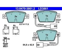 Fits ATE 13.0470-3861.2 Brake Pad Set, disc brake UK Stock
