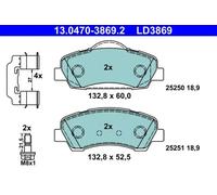 Brake pads 13.0470-3869.2 ATE for PEUGEOT 308 II 308 SW II