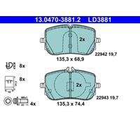 Brake pads 13.0470-3881.2 ATE for MERCEDES-BENZ A-CLASS A-CLASS Saloon CLA GLB