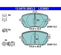 Brake pads 13.0470-3883.2 ATE for MERCEDES-BENZ A-CLASS A-CLASS Saloon CLA GLA
