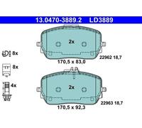 ATE 13.0470-3889.2 Brake pad set