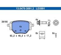Brake pads 13.0470-3891.2 ATE for PEUGEOT OPEL CITROËN